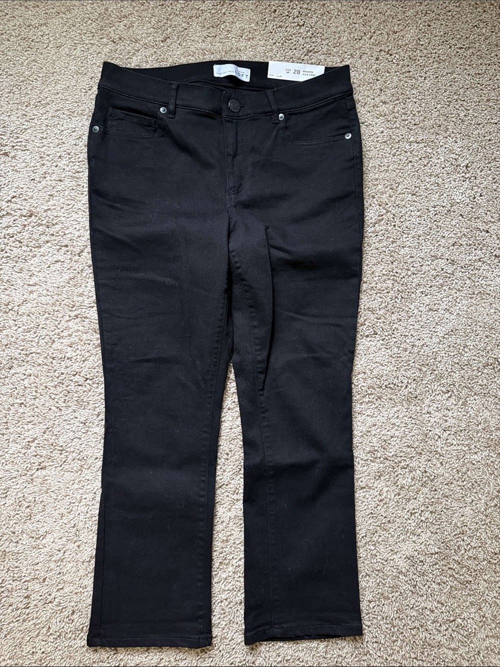 LOFT Black Modern Kick Crop Jeans
